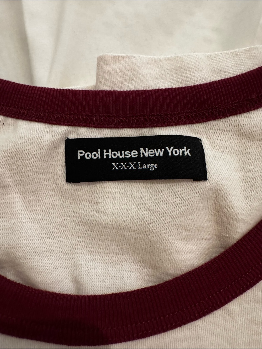 Pool House | Diego Muscle Ringer Tee | Cream & Burgundy | XXXL | NWOT